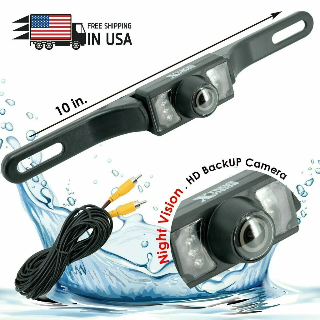 12x  Wide Angle License Plate Rear View Waterproof Backup Camera Night Vision Bundle