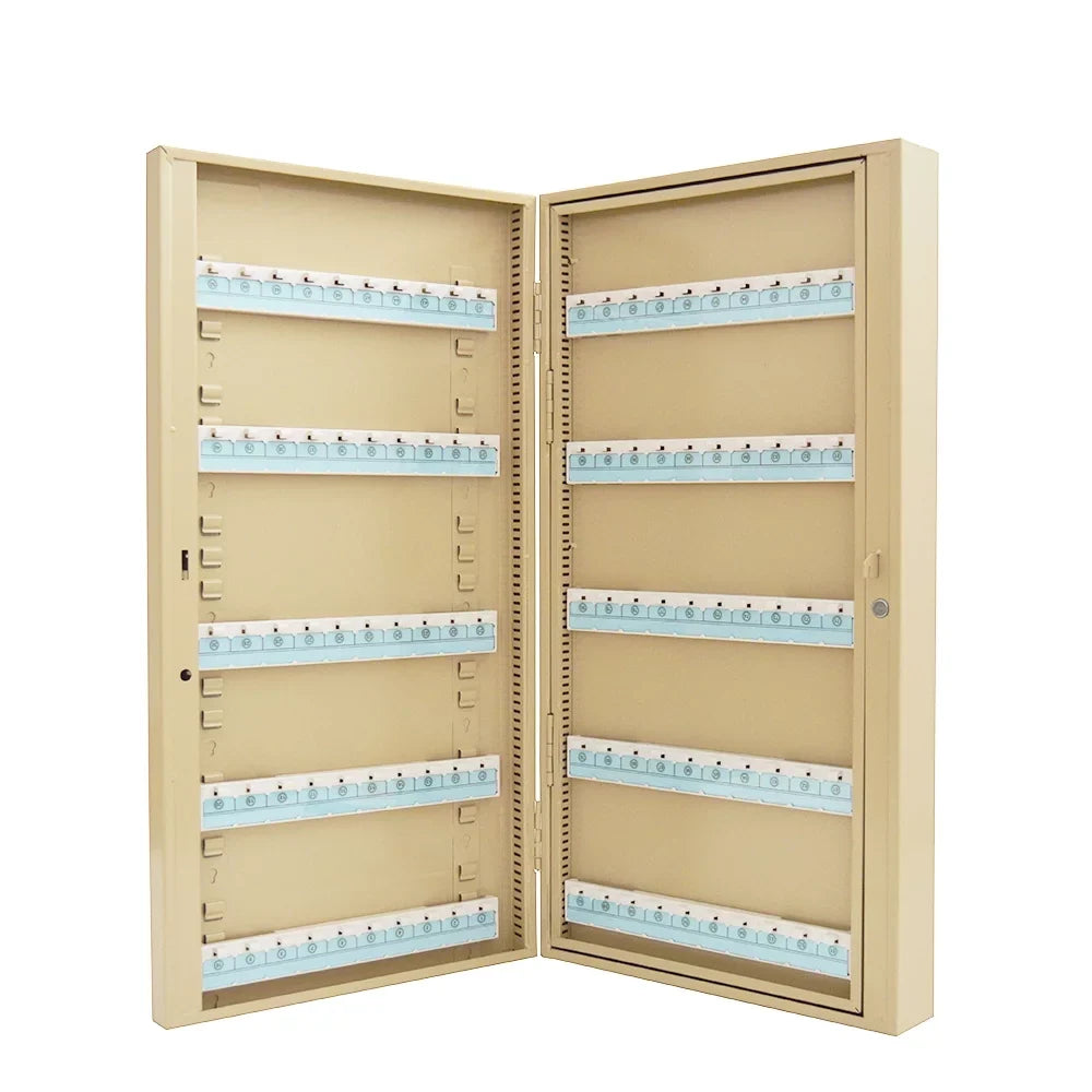 200 Hooks Wall Mount Lock Box Cabinet Storage Key Cabinet Key Organizer with Key Cards