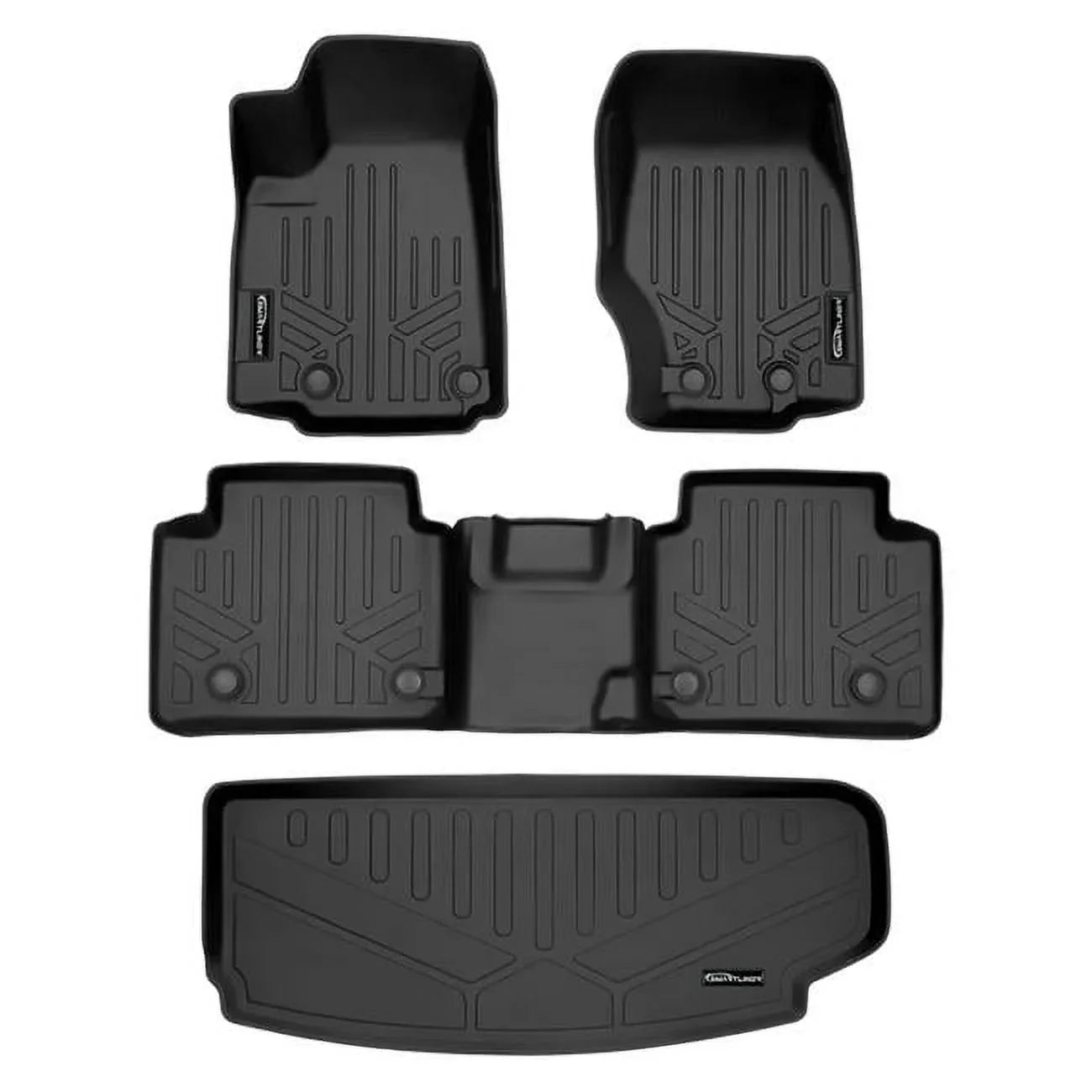 '-- All Weather Custom Fit Black 2 Row & Cargo Liner Behind the 3rd Row Floor Mat Liner Set for 2021-2023 Jeep Grand Cherokee , Black