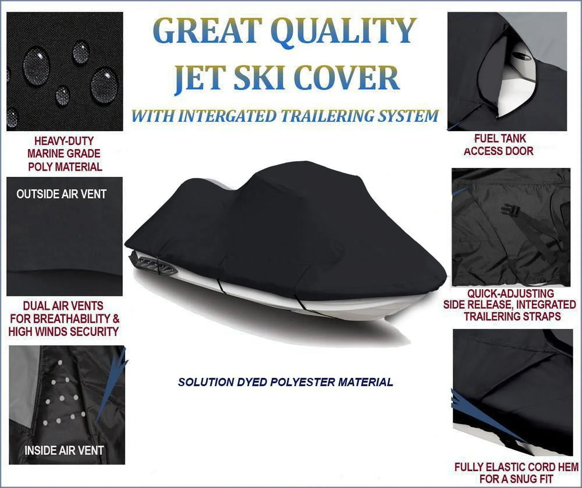 Cover Compatible for Sea Doo Sea-Doo  1997 1998 1999 2000 Jet Ski Cover