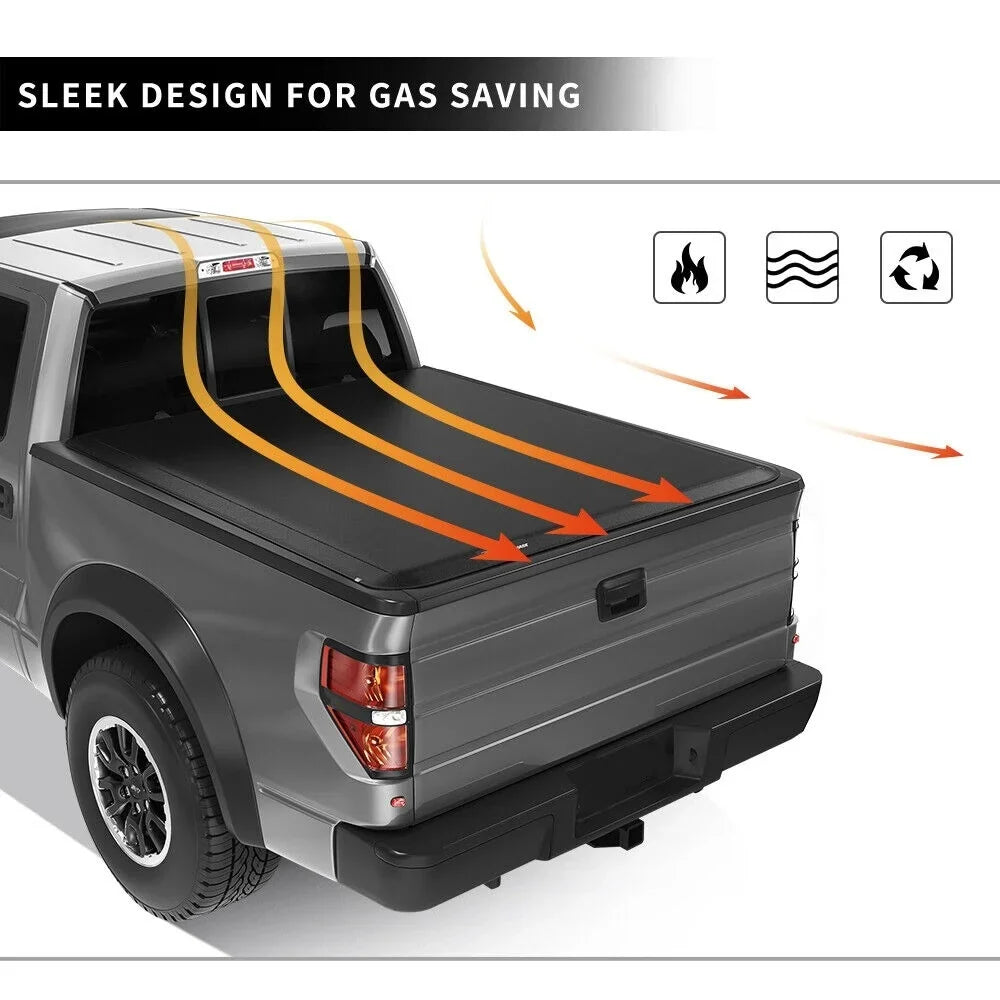 Ledkingdomus 5 ft Bed Soft 3-Fold Truck Bed Tonneau Cover Compatible with 2005-2023 Nissan Frontier  fit Mexico