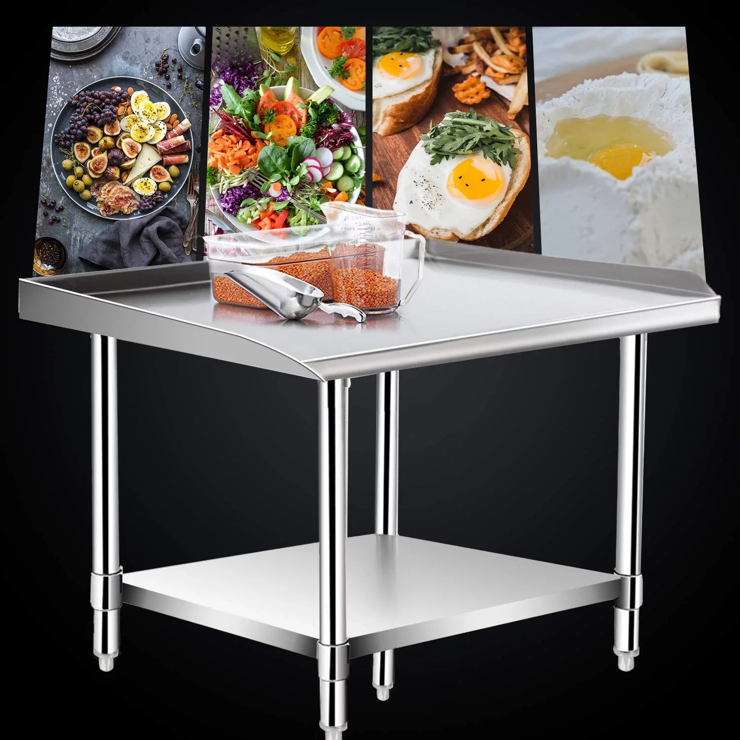Stainless Steel Work Table - Kitchen &  Table with Undershelf Workstation for Kitchen Home Restaurant Hotel-Heavy Duty Equipment Grill Stand - 24x28 Inches