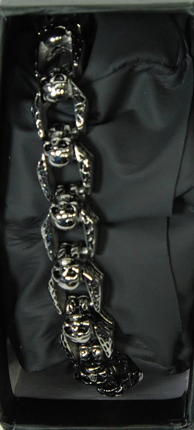 Men's Stainless Steel Skull Cable Link Chain Bracelet