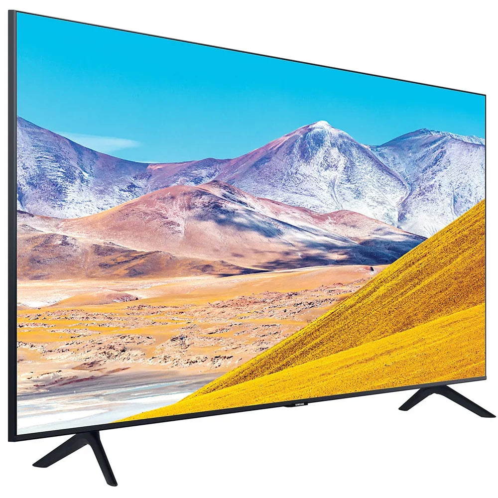 Samsung 85-inch  4K Ultra  Smart   (2020 Model) Crystal Processing 4K Bundle with TaskRabbit Installation Services + Deco Gear Wall Mount +  Cables + Surge Adapter
