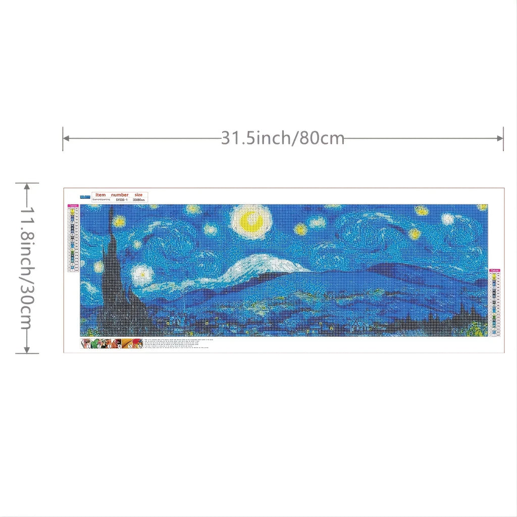 Create a Masterpiece with This 30x80cm 5D Van Gogh's Starry Sky  Diamond Painting Set!