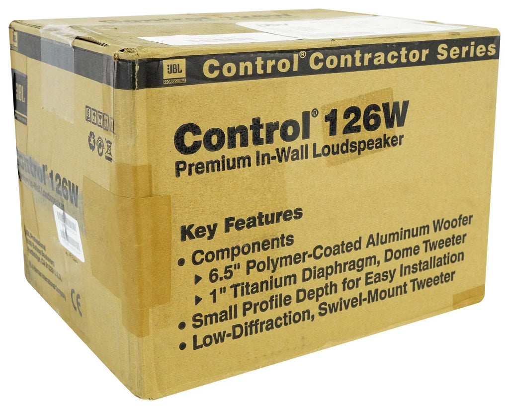Pair  Control 126  6.5" 2-Way In-Wall Speakers For Home/Restaurant/Bar/Cafe