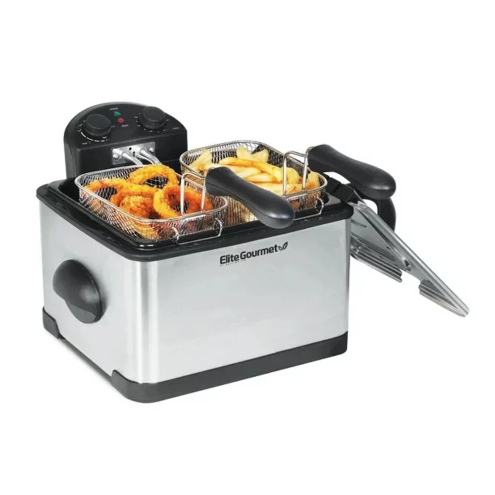 Elite Platinum 4Qt. Dual Deep Fryer with 3 baskets -401T