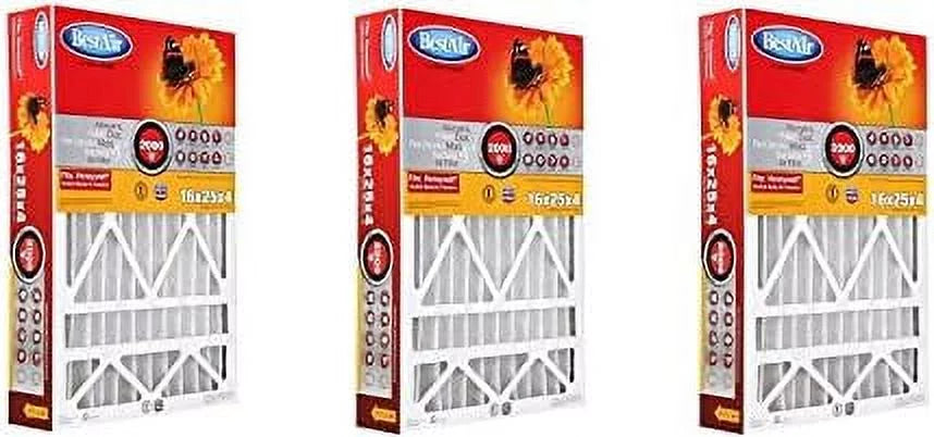 Furnace Filter, 16"  25"  4", Replacement,  11 (3-Pack)