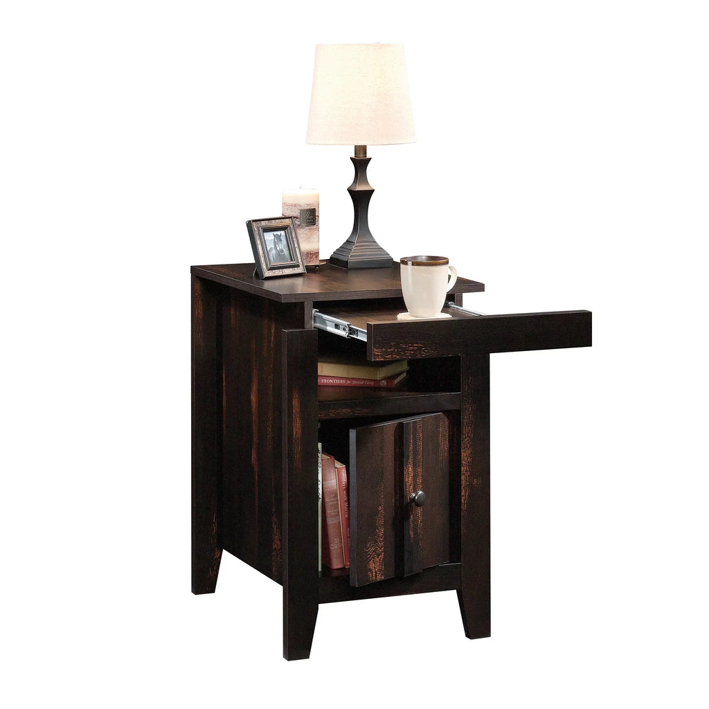 Sauder Dakota Pass End Table, Char Pine Finish