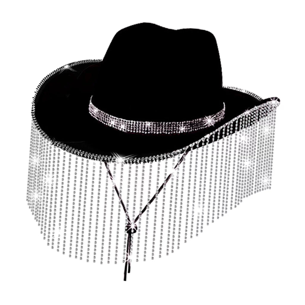 Segolike Cowboy Hat Men Cowgirl Hat Sun Protection Lightweight with Chin Strap Unisex Sunhat Sun Hat for Camping Street Beach Festivals Backpacking Black