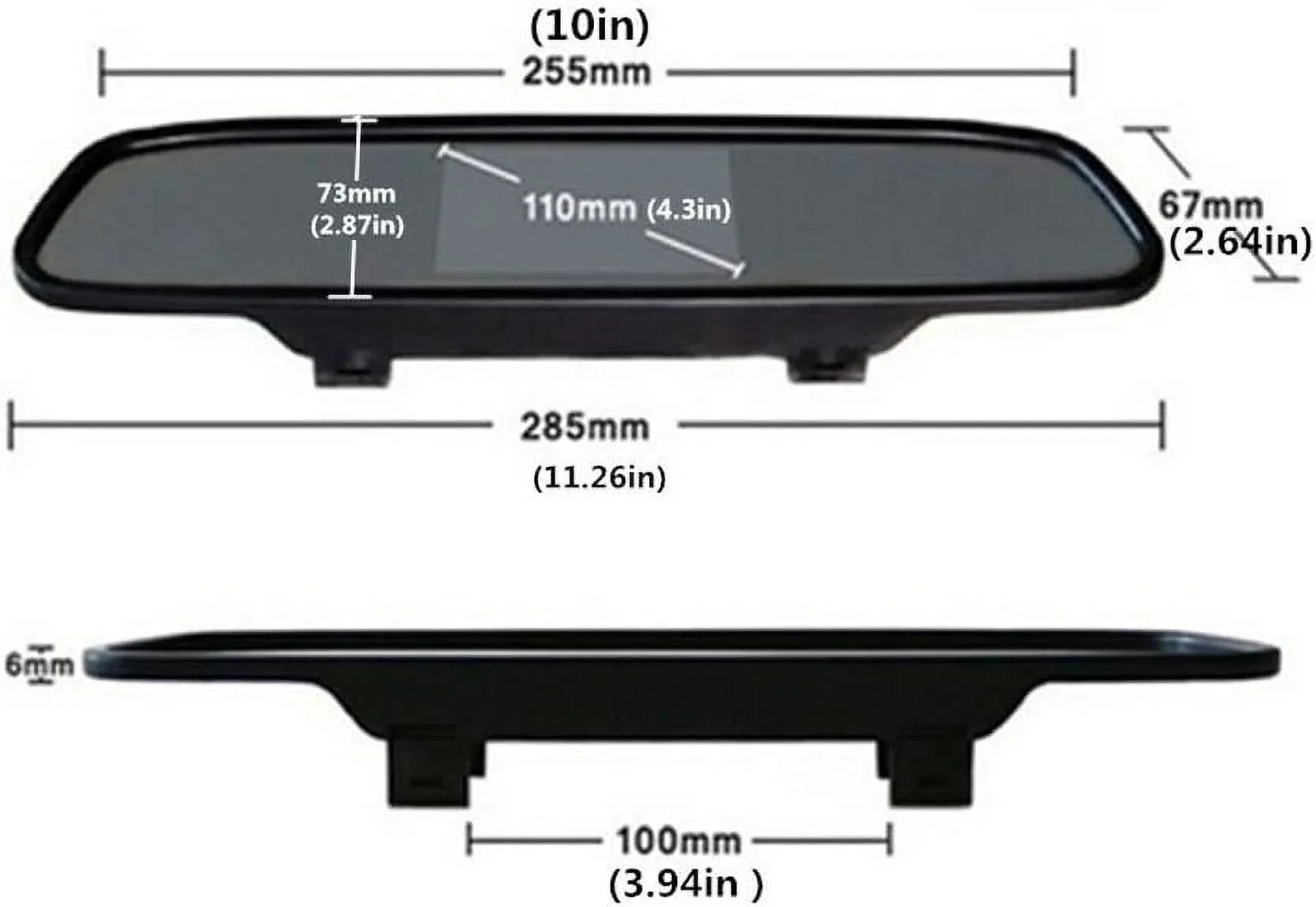 4.3"   Car Rear View Mirror Monitor Kit + Waterproof Mini Backup Reverse Reversing Camera 170°for Car/Vehicle