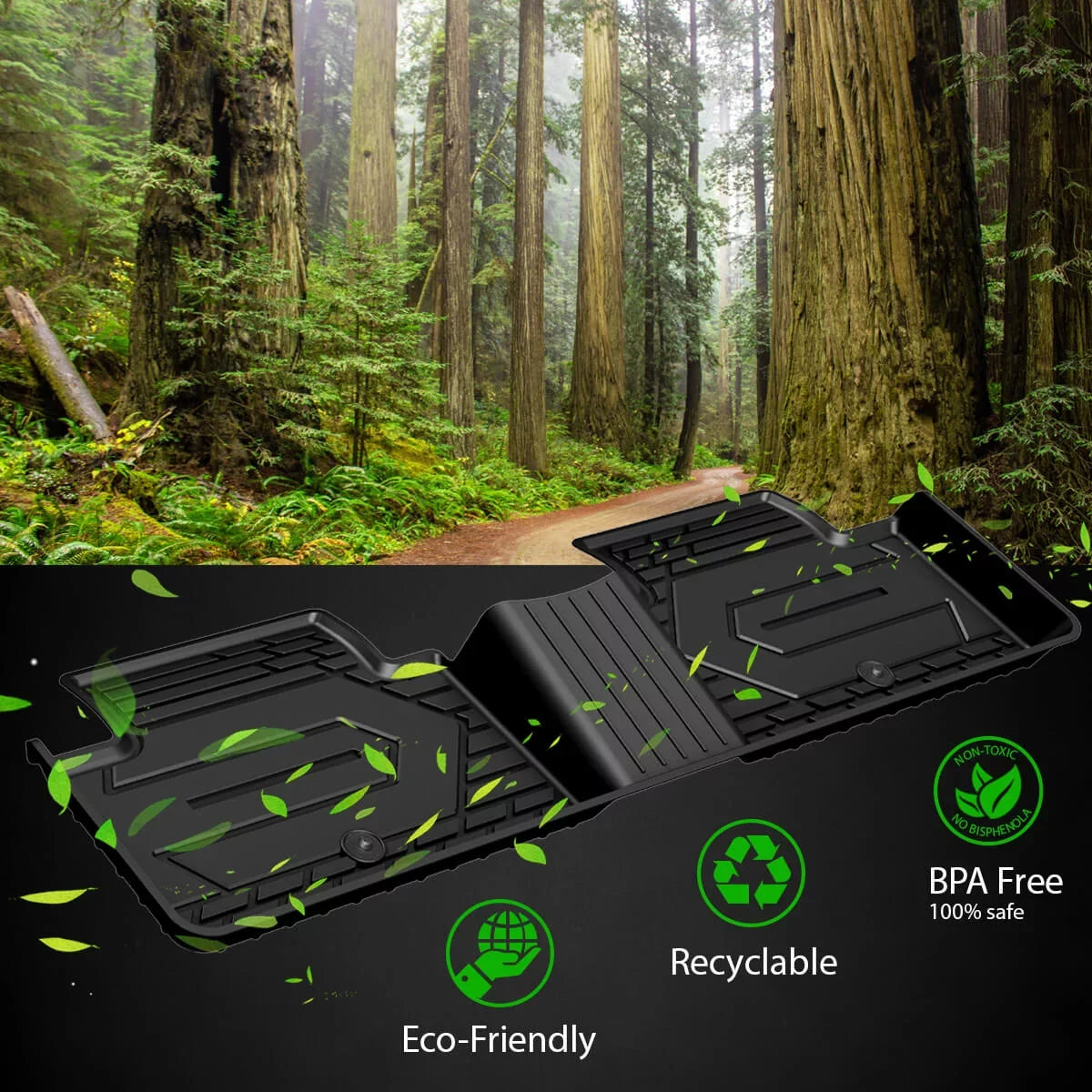 Lasfit Floor Mats for Chevrolet Silverado/ Sierra 1500 2019-2022 & 2500HD/3500HD 2020-2022 Crew Cab (Don't Fit Double Cab, Plastic Storage, Without Storage)