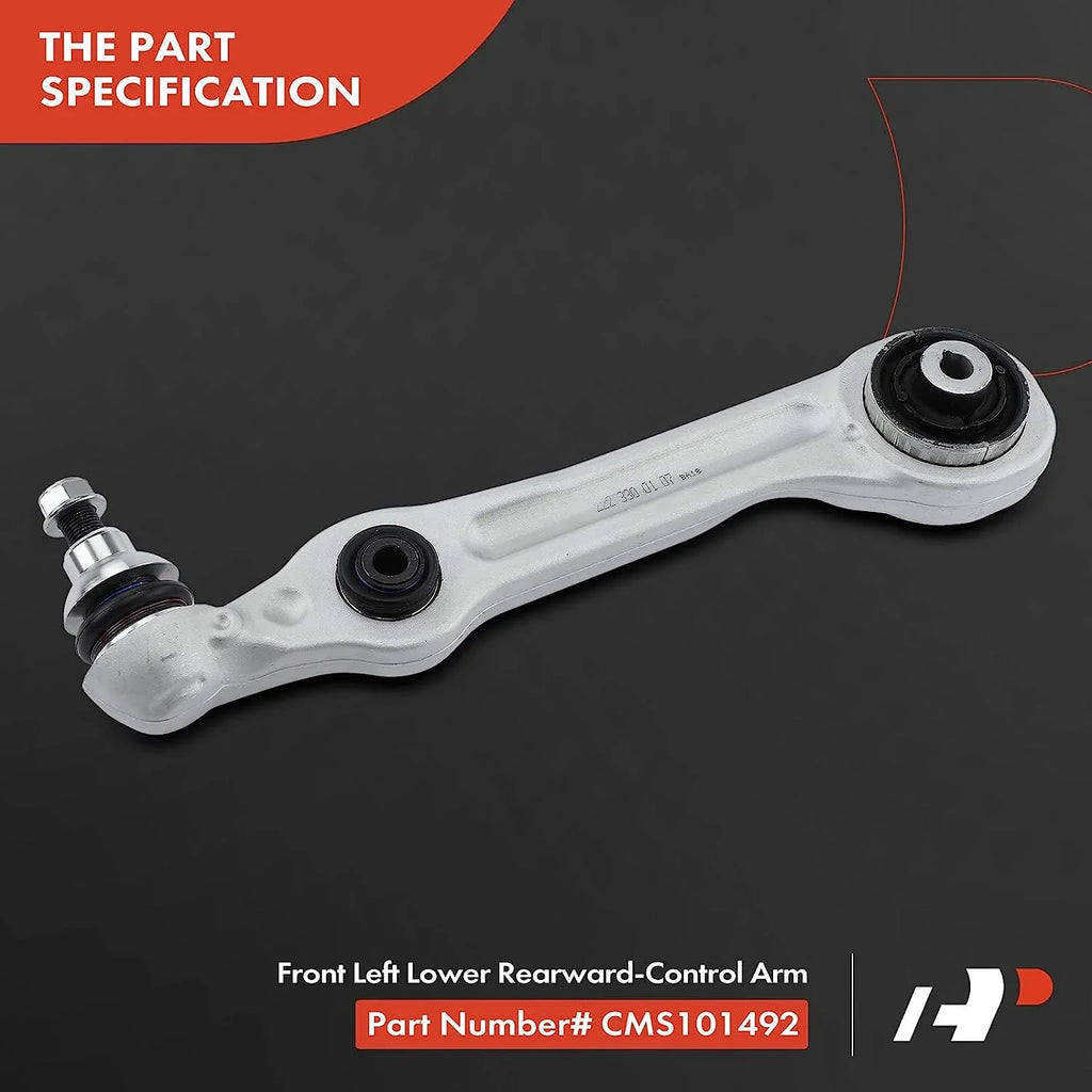 '-Premium Front Left Rearward Lower Control Arm, with Ball Joint & Bushing, Compatible with Mercedes-Benz  2018-2019,  2014-2017, S550e 2015-2017,  2018-2019,   2015-2017