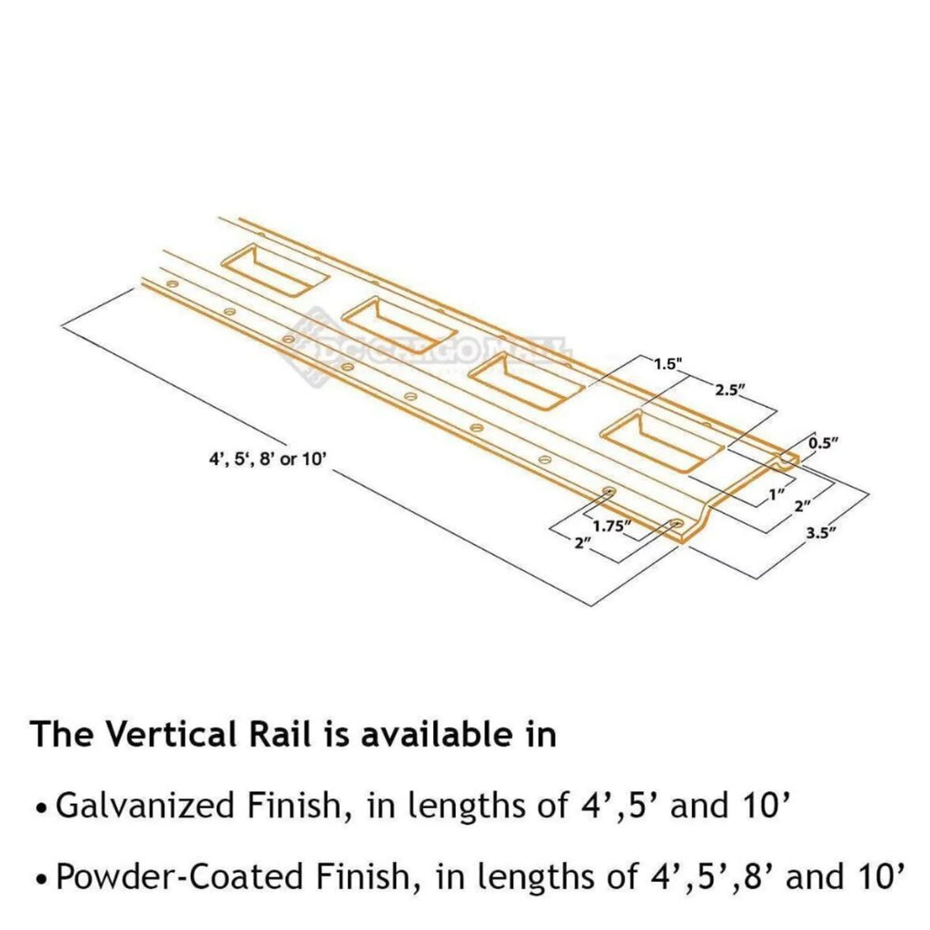 "6 Pack | 5'  Track Tie-Down Rail, Powder-Coated Steel ETrack TieDown | 5' Vertical -Track Bolt-On Tie Down Rail for Cargo on Pickups, Trucks, Trailers, Vans"
