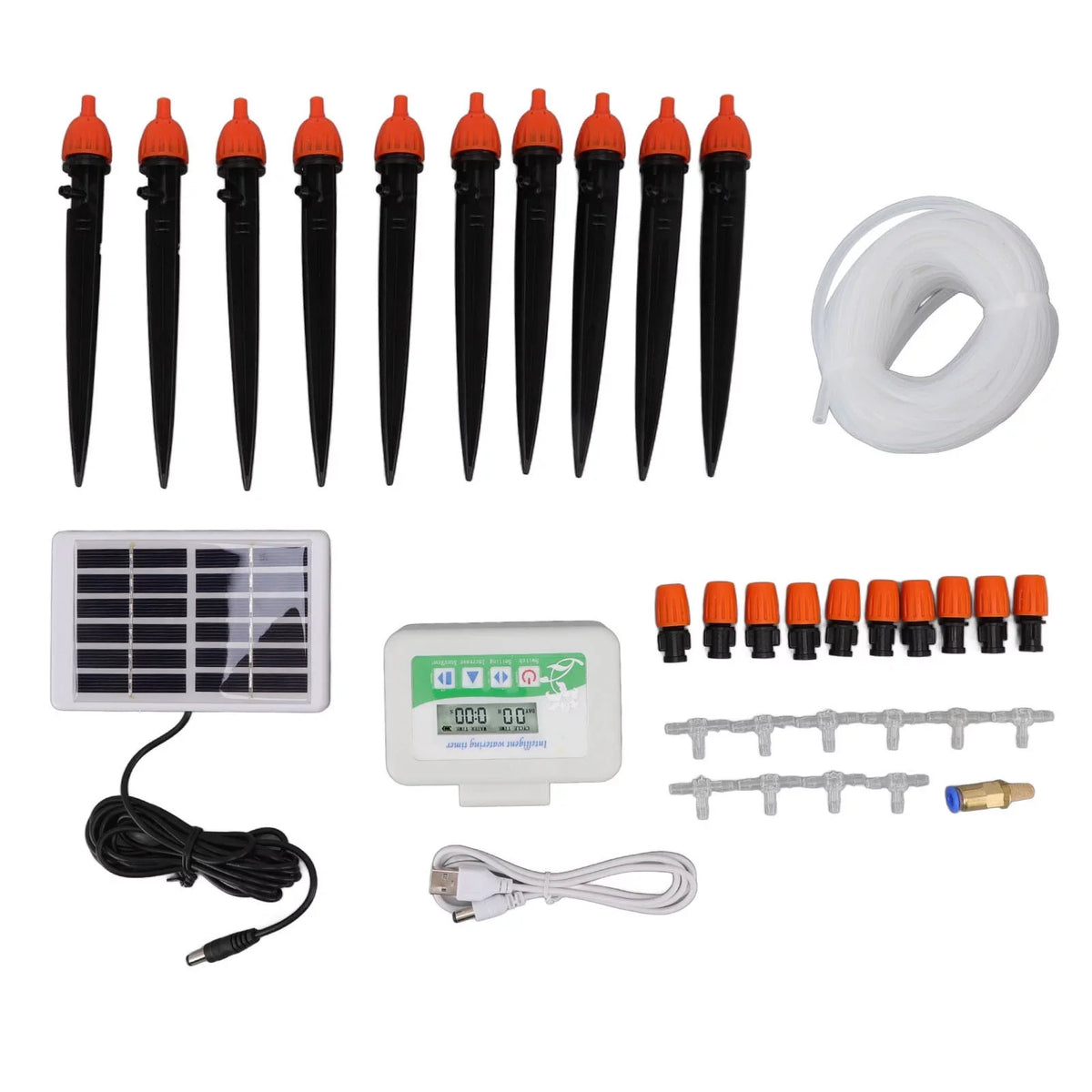 Solar Watering Device Automatic Irrigation System Solar Power Rainproof Auto Watering 850ml Per Min  Port 2000mAh Battery Water Pump Timer