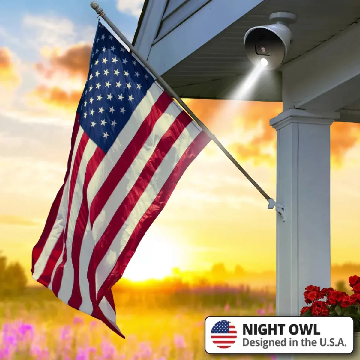 Restored Premium Night Owl Add On Wired 1080p Spotlight Cameras with Audio Alerts and Sirens - 2 Pack - White (Refurbished)