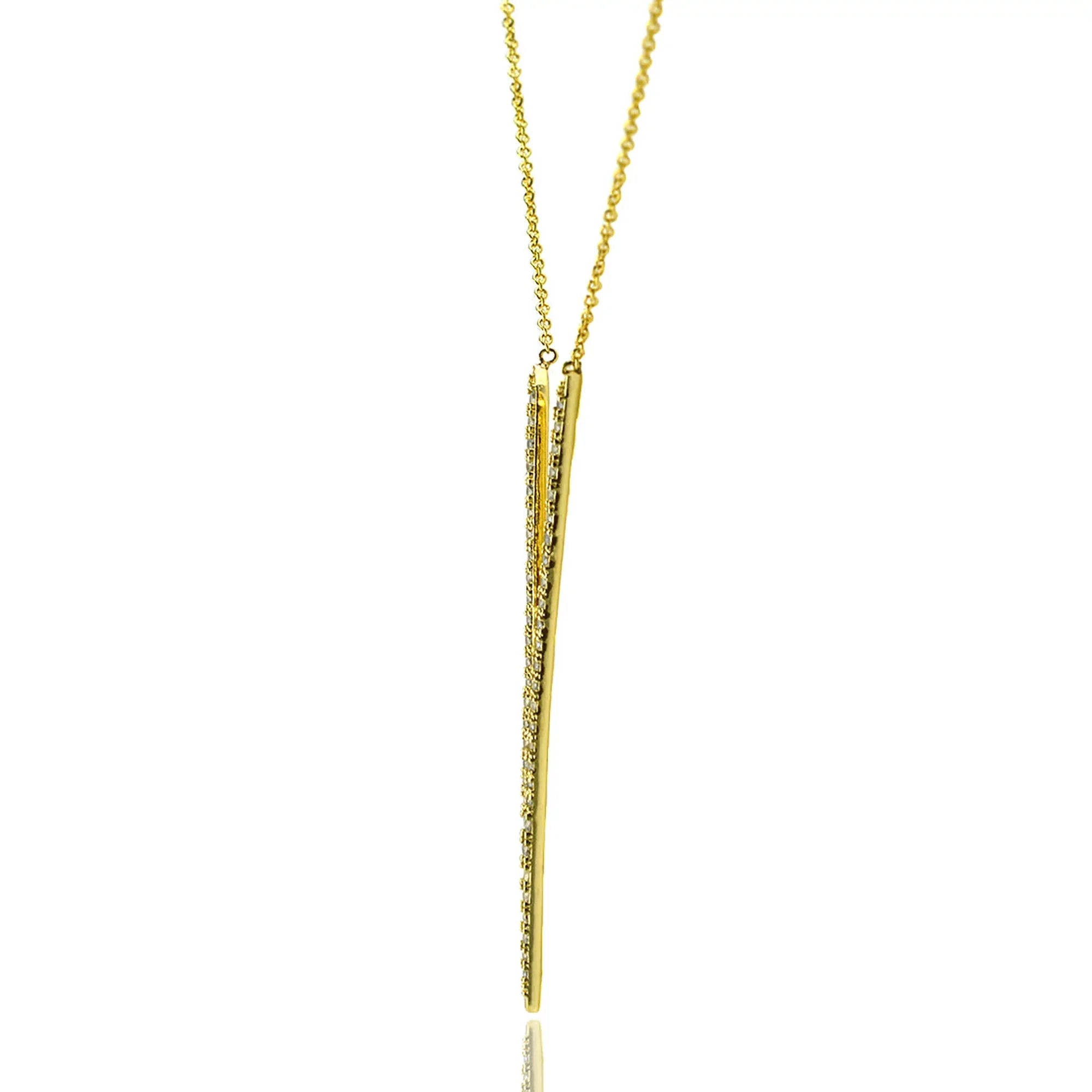 Blue Box Boutique Inc Cubic Zirconia Gold Pointed  Drop Pendant Necklace for Women, Teens
