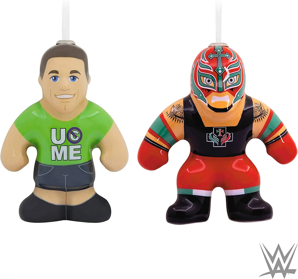 Hallmark Ornaments ( John Cena and Rey Mysterio Decoupage), Set of 2