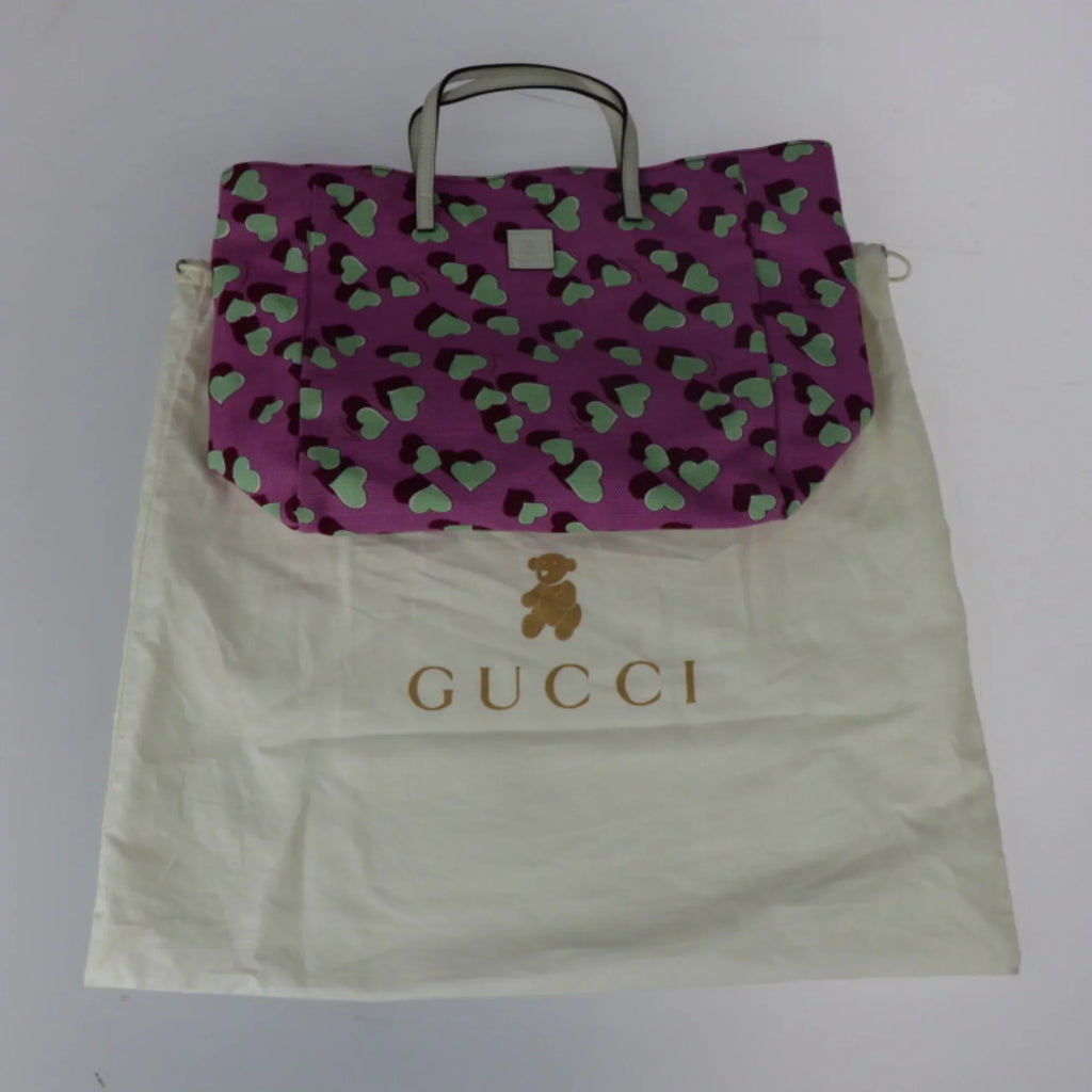 Pre-Owned  Gucci Baby Heart Tote Bag Children's Handbag 284721 Canvas Leather Pink Series Multicolor (Good)