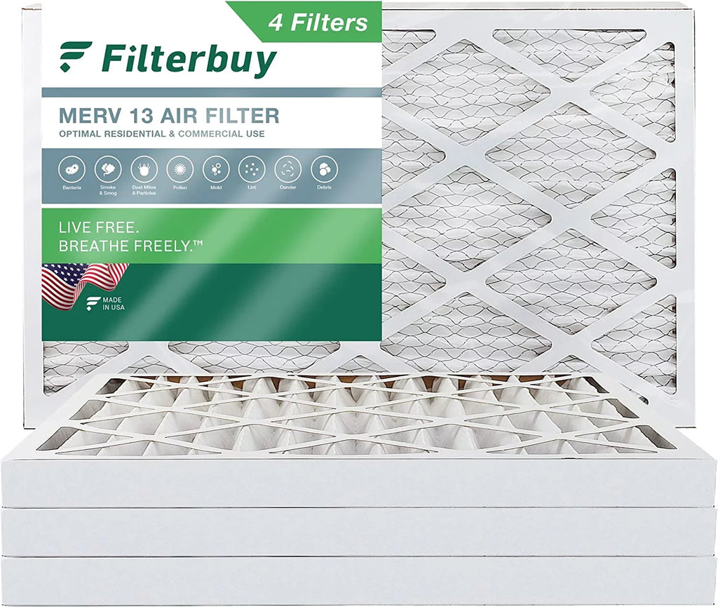 Filterbuy 12x24x2  13 Pleated   Furnace Air Filters (4-Pack)