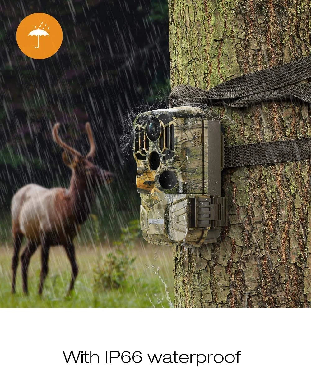 WiFi Bluetooth Trail Camera 20MP 1296P Game Hunting Camera with Nigth Vision Waterproof