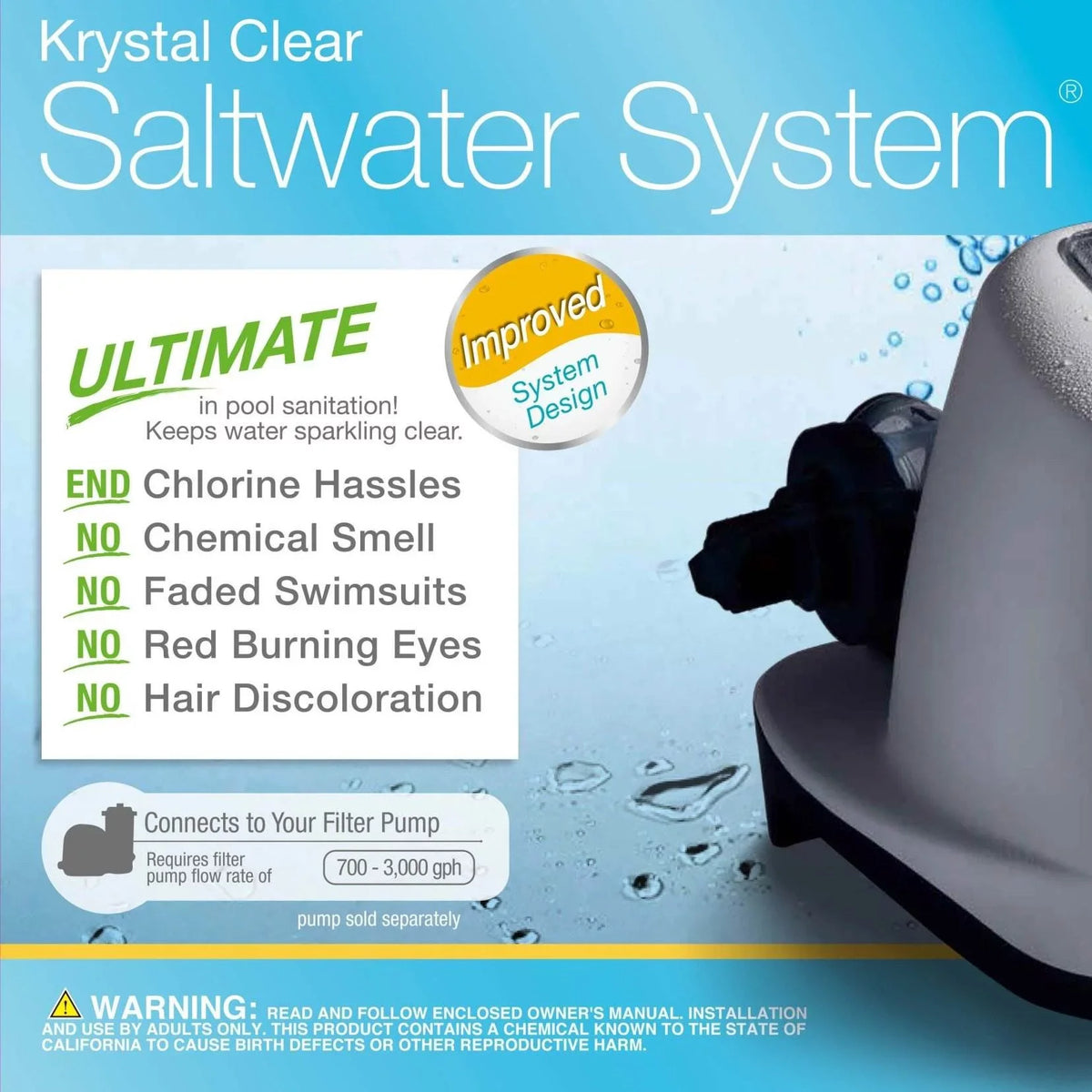 Intex 2800  Pool Sand Filter Pump w/Krystal Clear Saltwater System