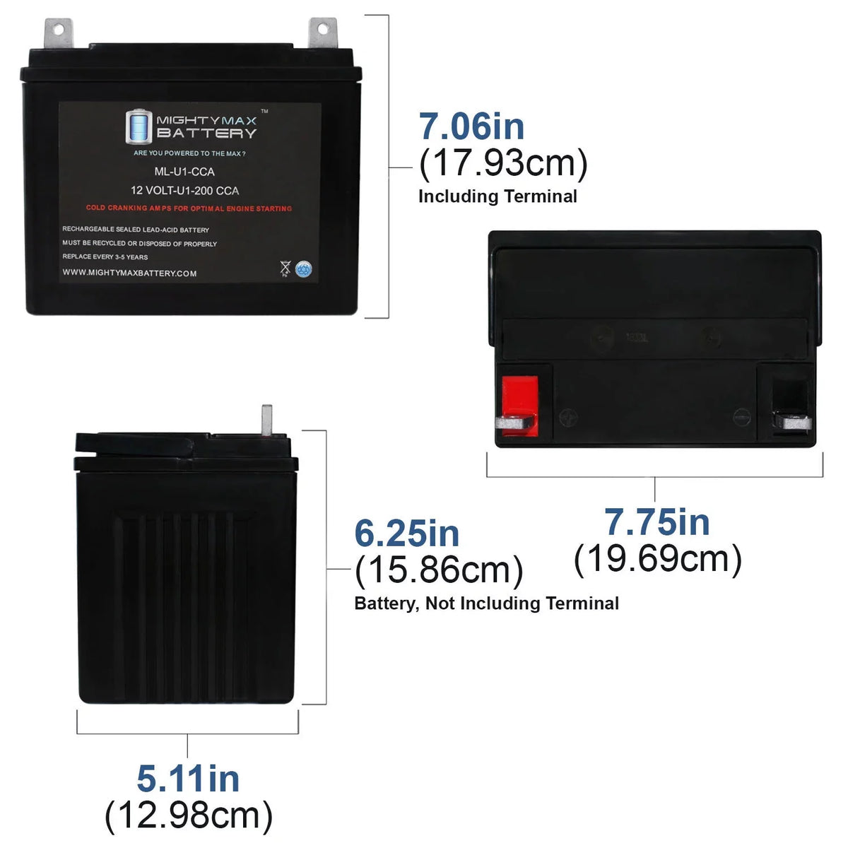 '- 12V 200CCA Battery for Bobcat Fastcat Pro 942406H 0Turn Mower