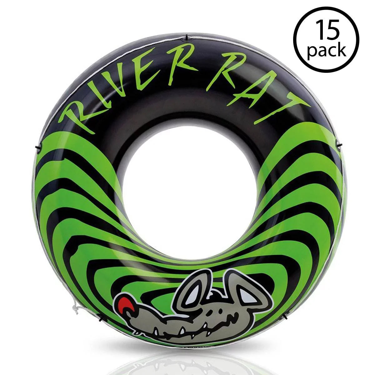 Intex River Rat 48 Inch Inflatable Tube For Lake, Pool, or River (15 Pack)