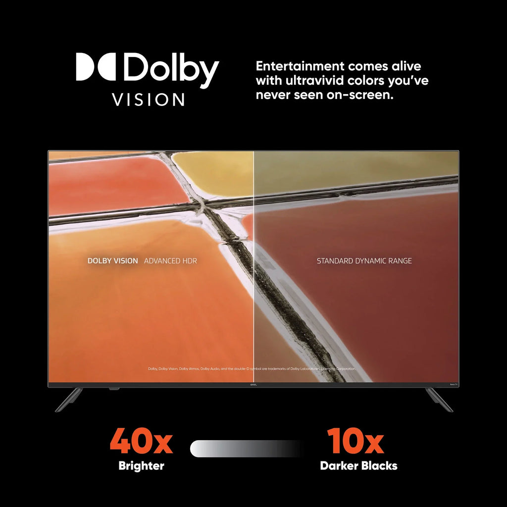 onn. 65”  4K  (2160p) Roku Smart  with Dolby Atmos, Dolby Vision, Local Dimming, 120hz Effective Refresh Rate, and  (100071705)