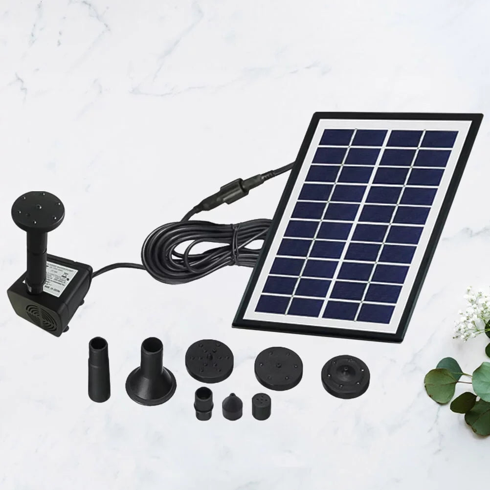 Gongxipen 1 Set 2W Solar Floating Fountain Miniature Garden Pond Fountain Outdoor Landscape Fish Pond Fountain Water Pool Aerobic Fountain for Pool Pond Garden (Black)