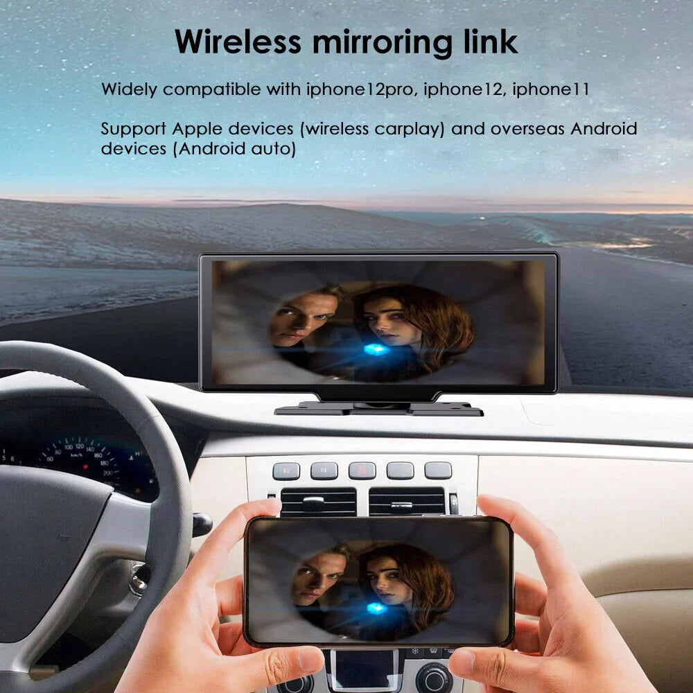 Paddsun   2K Wireless 10.26'' Touch Screen Dual Channel Wifi Car  Dash Camera Android Auto ".