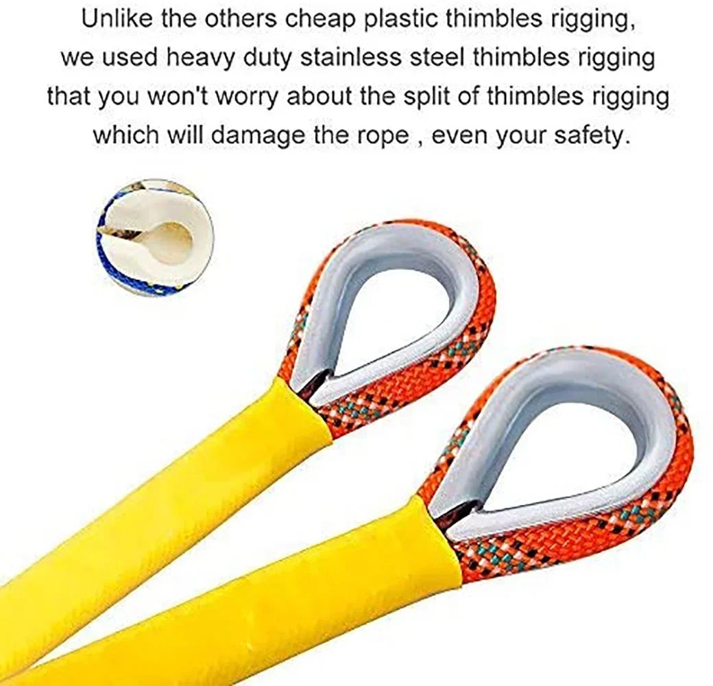 Outdoor Climbing Rope 50M(160ft) Static Rock Climbing Rope for Escape Rope Ice Climbing Equipment Fire Rescue Parachute