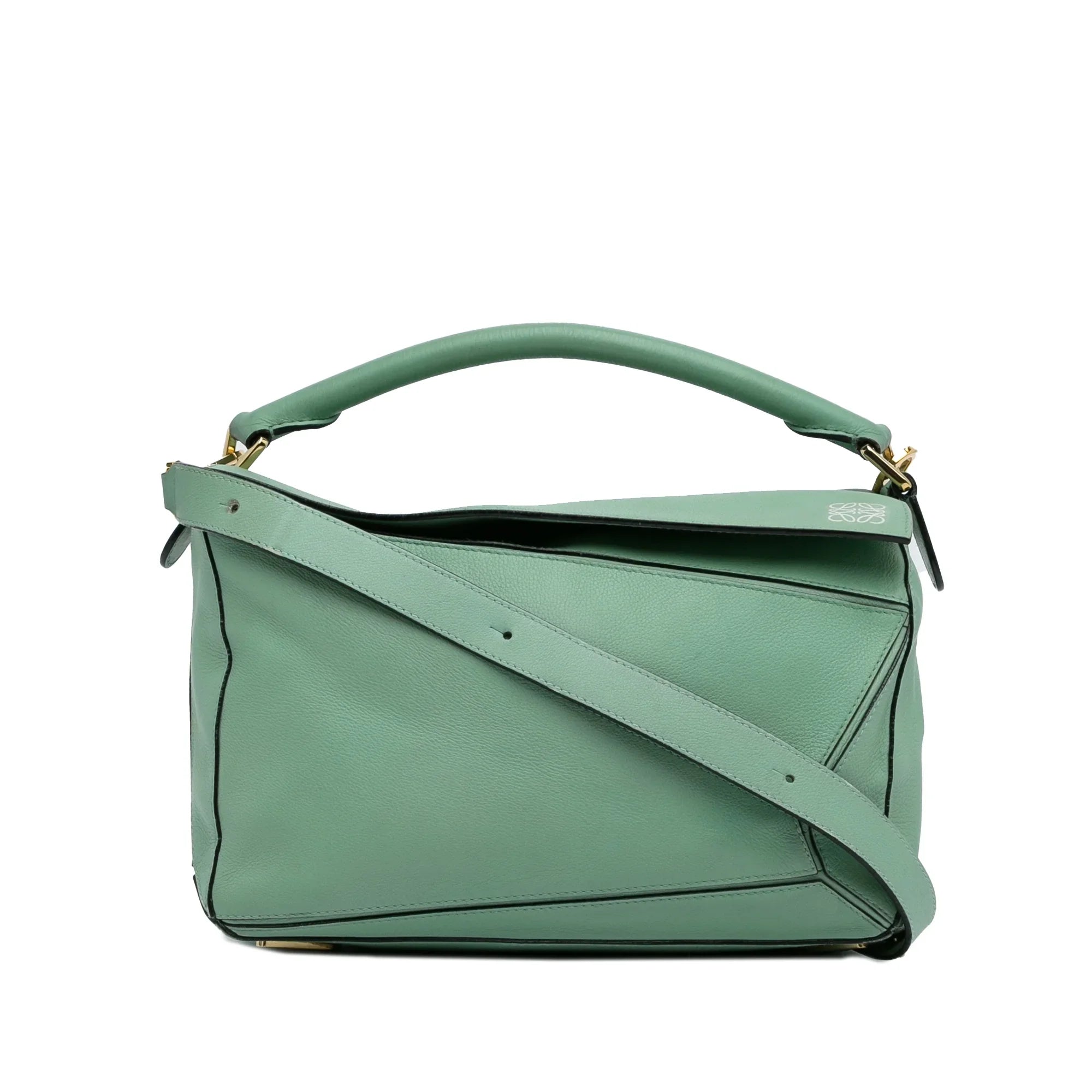 Pre-Owned Authenticated  Medium Puzzle Satchel Calf Leather Green Unisex (Good)