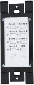 Leviton -1TW  Seven-Scene 12 Address, Scene Dim/Bright, Off Wall Mounted Dimming Switch Controller, Green Line, 2-Way Communication, White