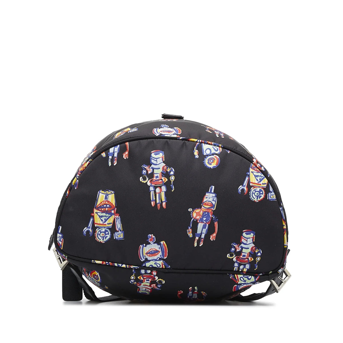 Pre-Owned Authenticated Prada Tessuto Robot Backpack Nylon Fabric Black Unisex (New with Defects)