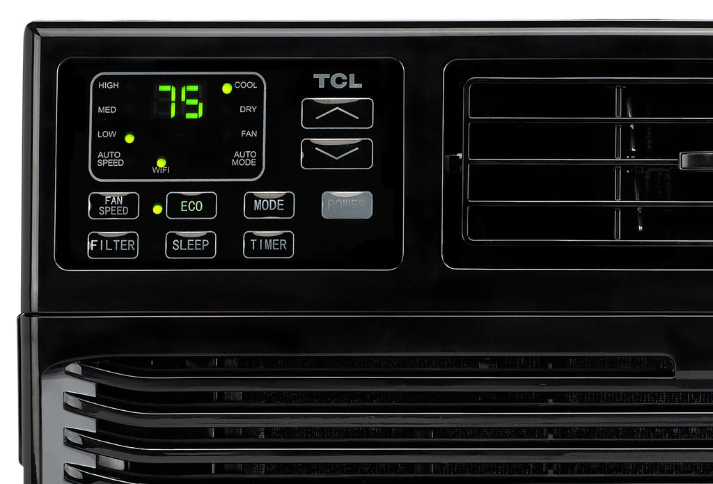 Home 10,000  115-Volt Smart Window Air Conditioner with Wi-Fi, Remote, Black, -