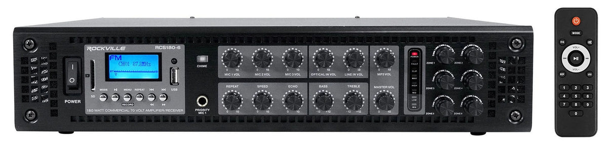 4)  5.25" Black Commercial Wall+6.5" Ceiling Speakers+Amp Restaurant/Cafe/Bar