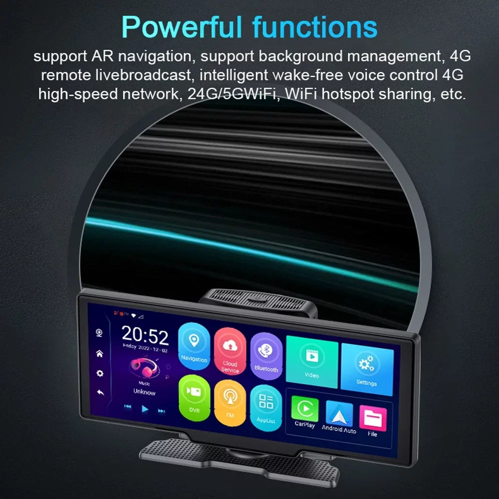ametoys Multi-language Dual Lens Car Video Recorder Auto Dash Cam Car Recorder Night Viewing 10.26in  170 Degree Wide Angle Car Global Positioning System Navigation