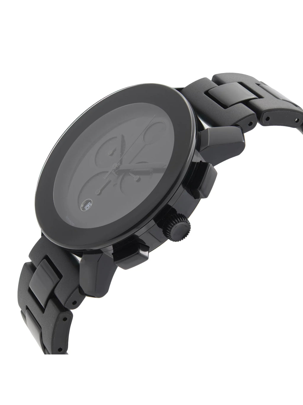 Movado Bold 43mm Steel Plastic Resin Black Dial Quartz Mens Watch 3600048