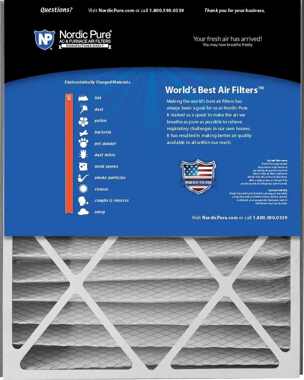Air Bear 20x25x5 (4 7/8) Replacement 266649-102  15 Air Filter 1 Pack