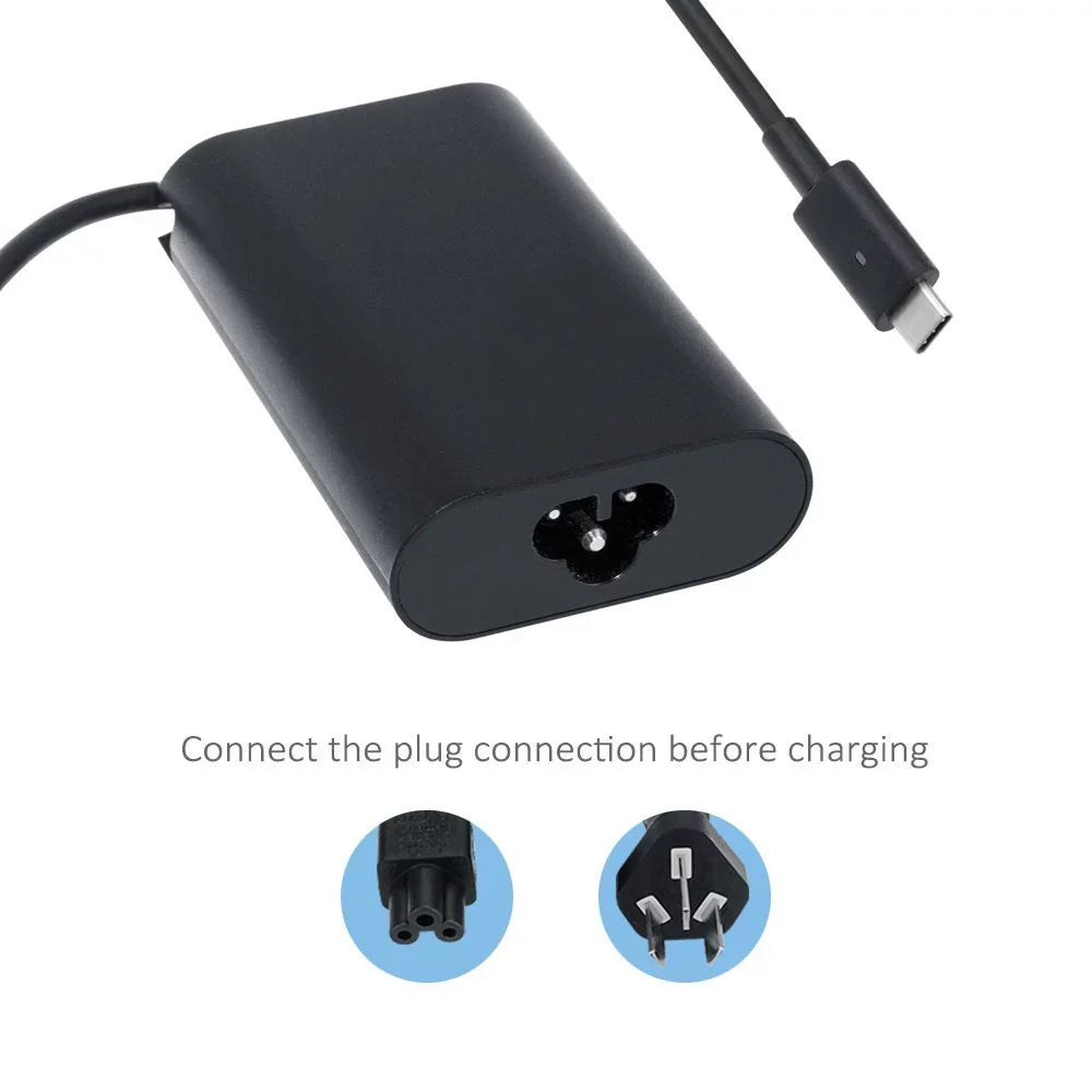 Power Adapter Laptop Charger For Dell Latitude 13 7390  2-in-1 Laptop Notebook Chromebook Ultrabook  Power Supply Cord