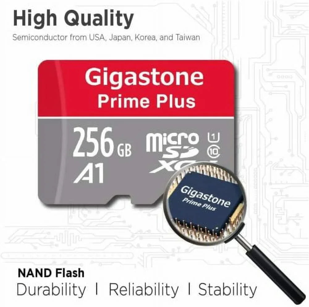 Gigastone 256GB Micro  Card, Switch / GoPro Compatible Memory Card, -