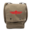 Paratrooper Wings  Zahal Canvas Crossbody Travel Map Bag Case in Olive & Red