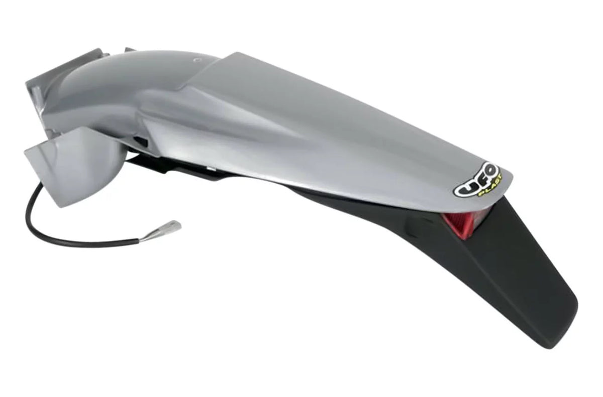 Enduro Silver Plastic Rear Fender w/Tail Light ()