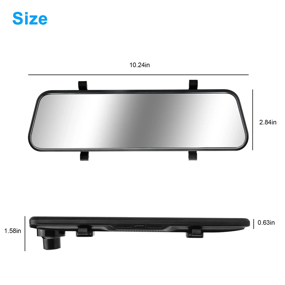 Car Rear View Mirror Camera,  1080P Dash Cam Backup Camera, Dual Driving Recorder with Night Vision, -Sensor,  Touch Screen