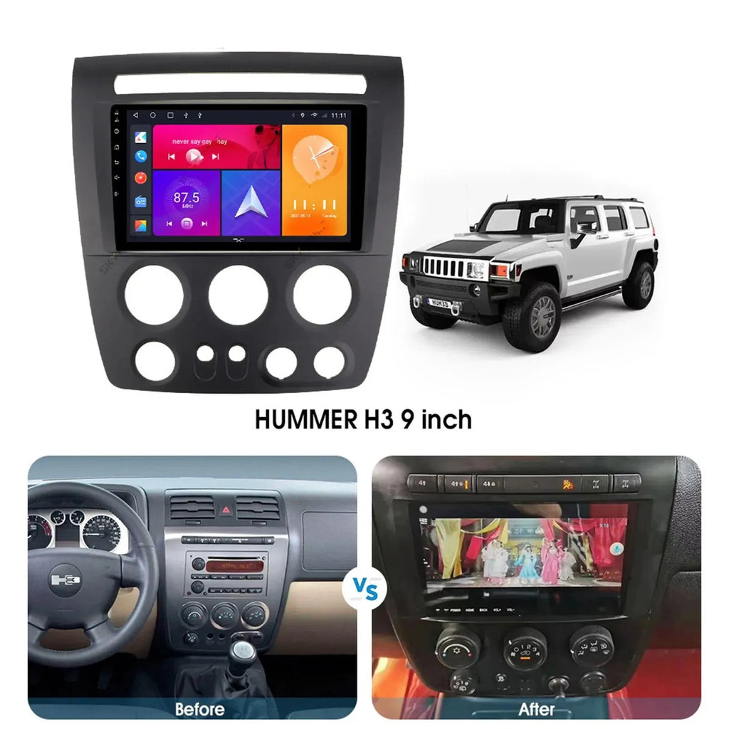 9" 1280*720  2+32GB Android 13 Apple CarPlay Car Stereo Radio  Navi Fit Hummer  2005-2010