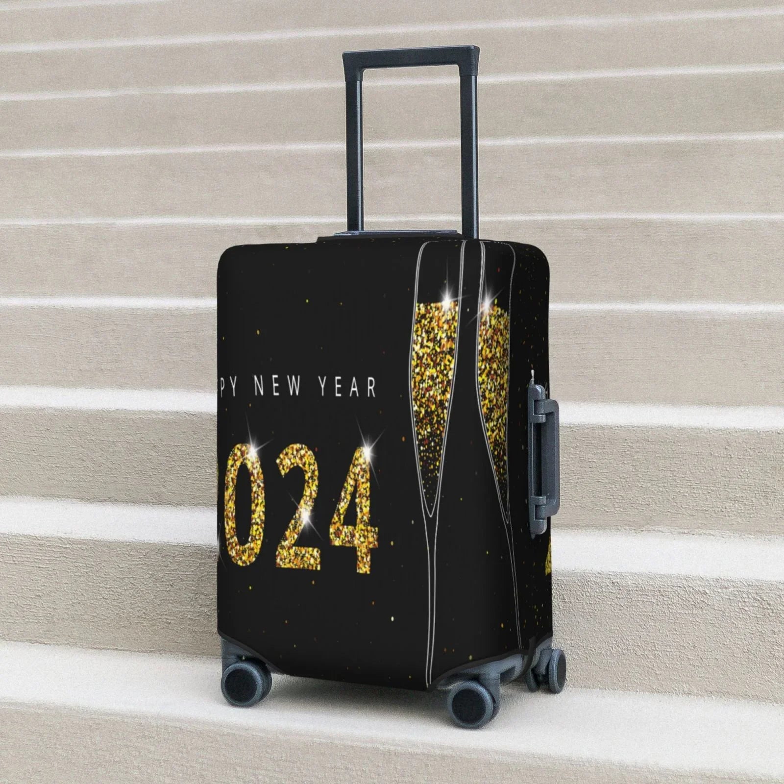 Haiem Happy New Year 2024 (2) Luggage Cover,Durable, Washable Suitcase Protector With Anti-Scratch Technology - Keep Your Luggage Looking New Medium