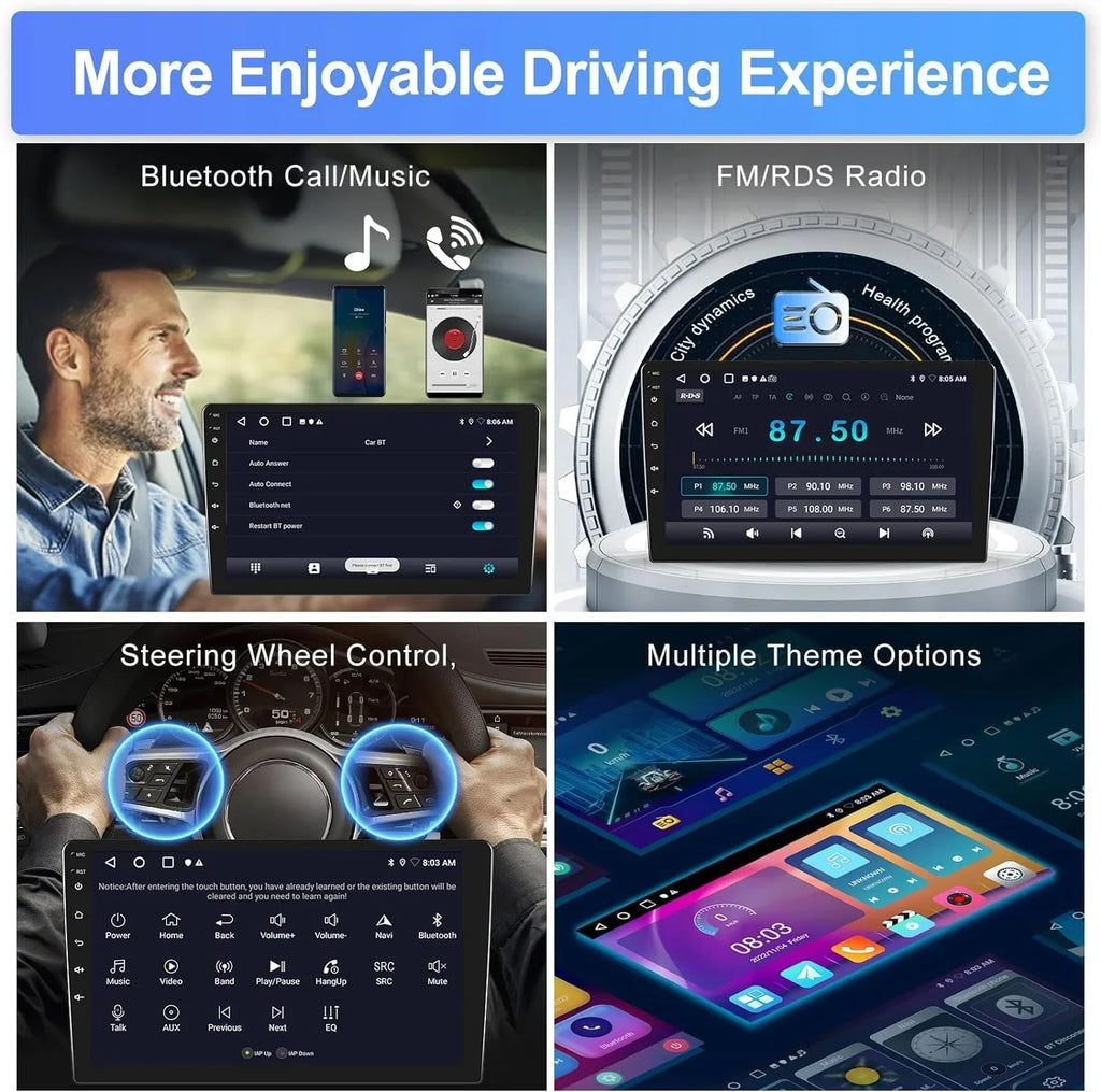 10" Car Stereo Radio w/Carplay Android Auto for Nissan Xtrail Qashqai Rogue 2014-2019 Double Din Android 13 Touchscreen Audio Receiver w/WiFi  Navigation Bluetooth Backup Camera Mic- 2+32G