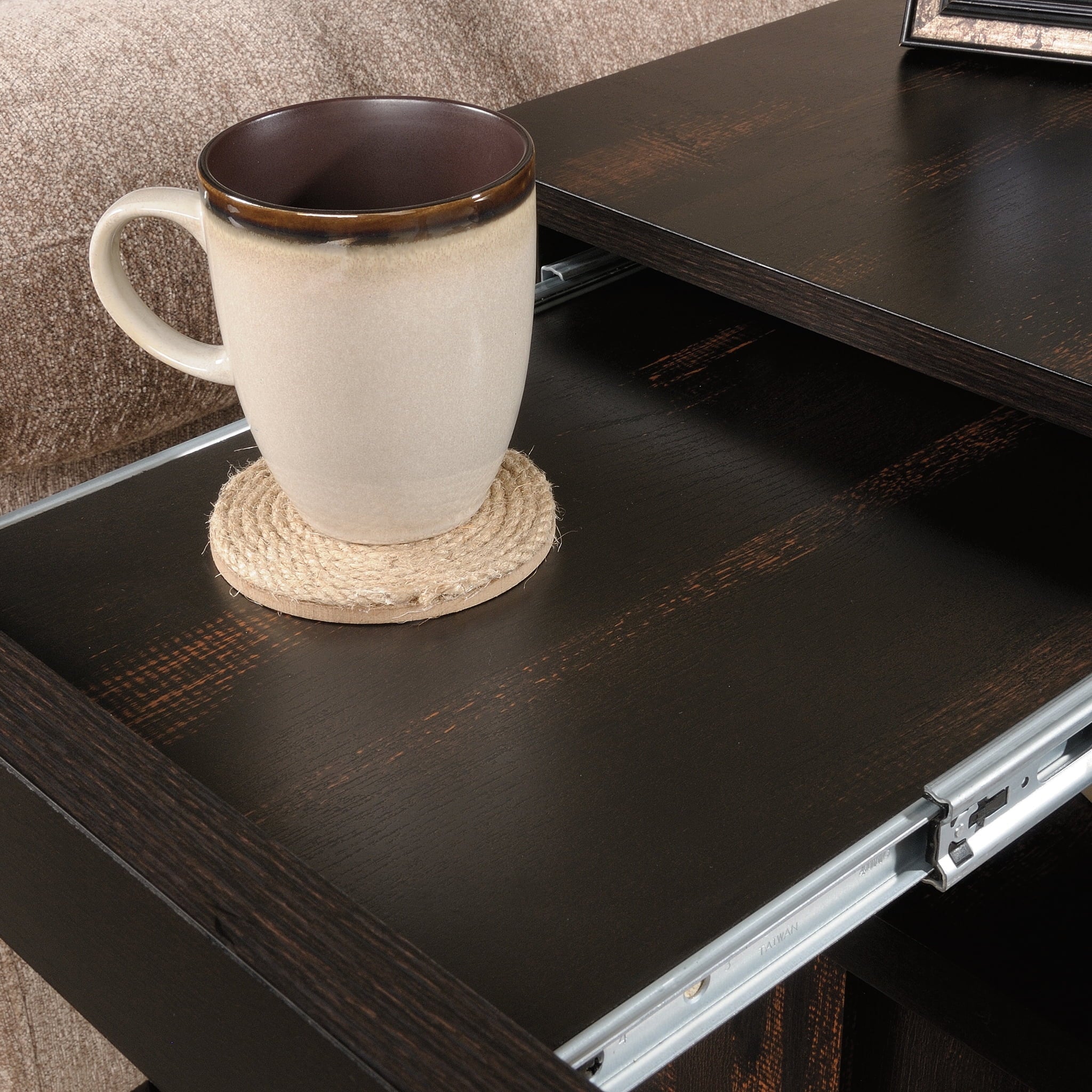 Sauder Dakota Pass End Table, Char Pine Finish