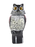 Listenwind Realistic Owl Decoy With Rotating Head Bird Pigeon Crow Scarer